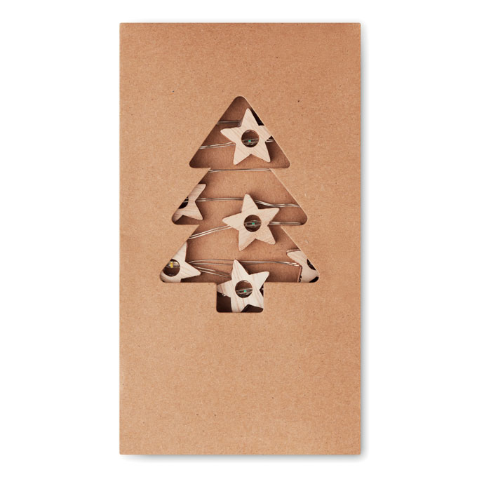 Гирлянда со звездочками из светодиодов, древесный-4