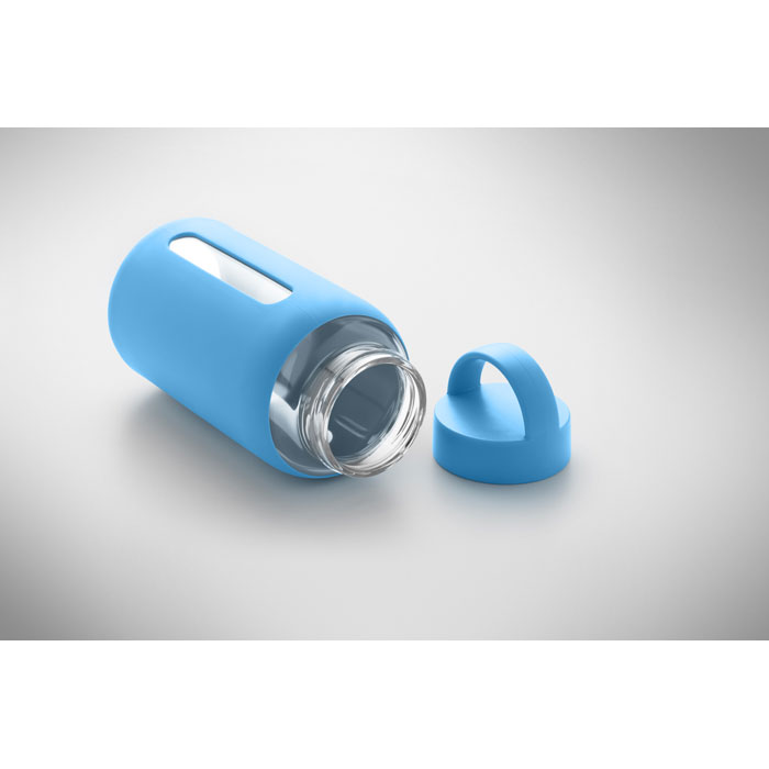 Бутылка стеклянная, бирюзовый-3