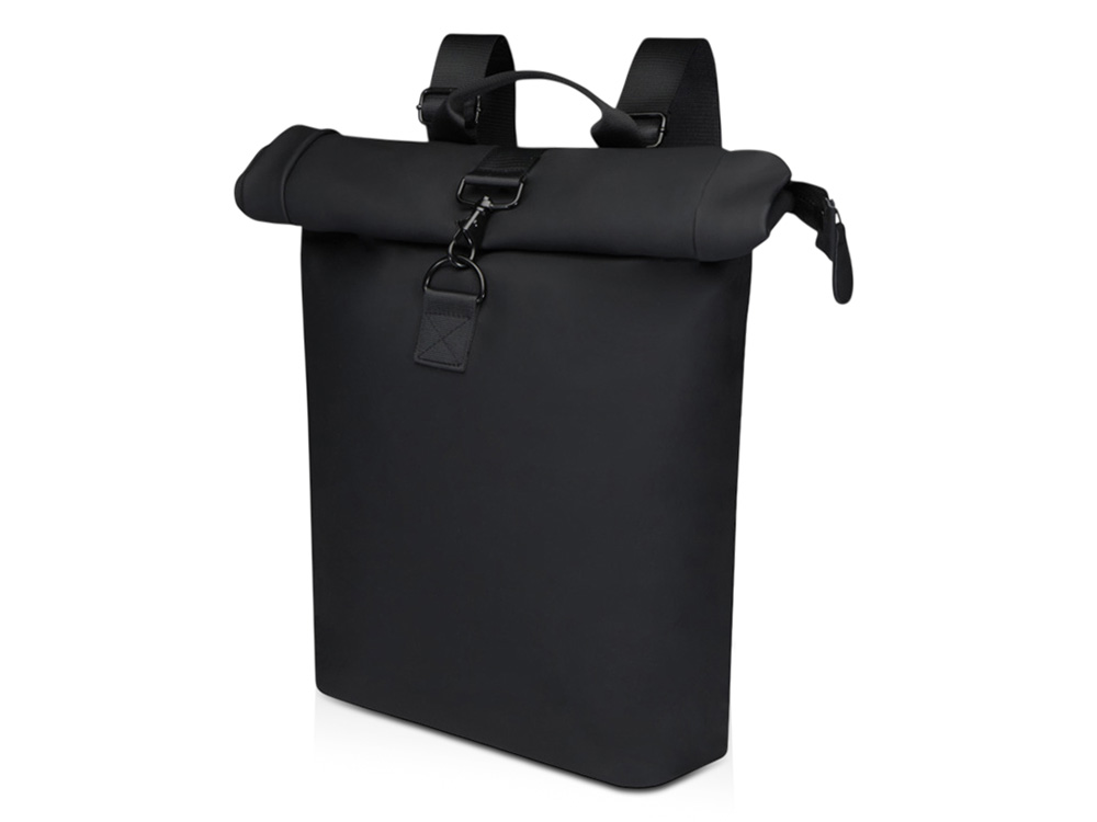 Рюкзак для ноутбука 15,6 Turner объемом 12 л со сворачивающимся верхом, изготовленный из переработанных материалов по стандарту GRS - сплошной черный-0