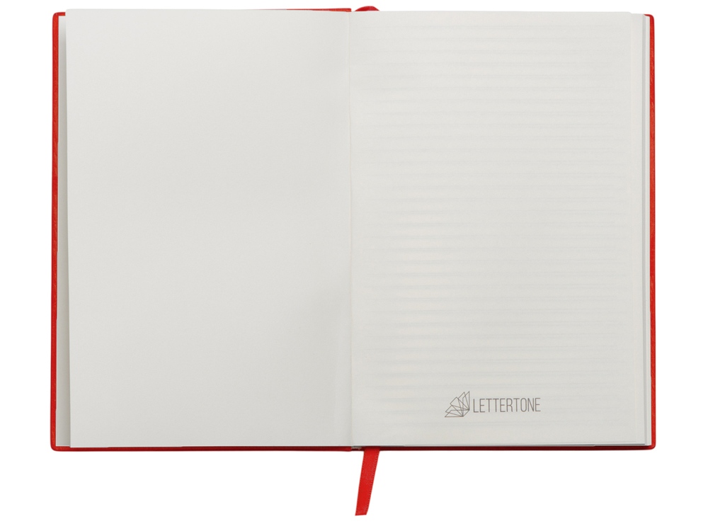 Набор блокнот в гибкой обложке А5 и металлическая шариковая ручка Nabokov, красный-4