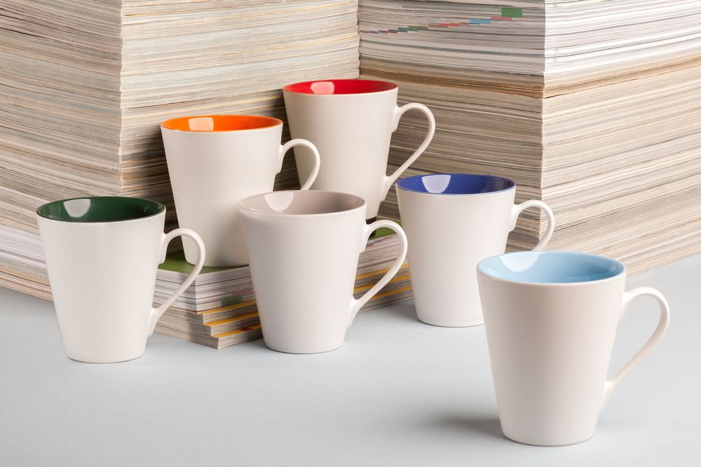 Кружка New Bell матовая, белая с серым-1