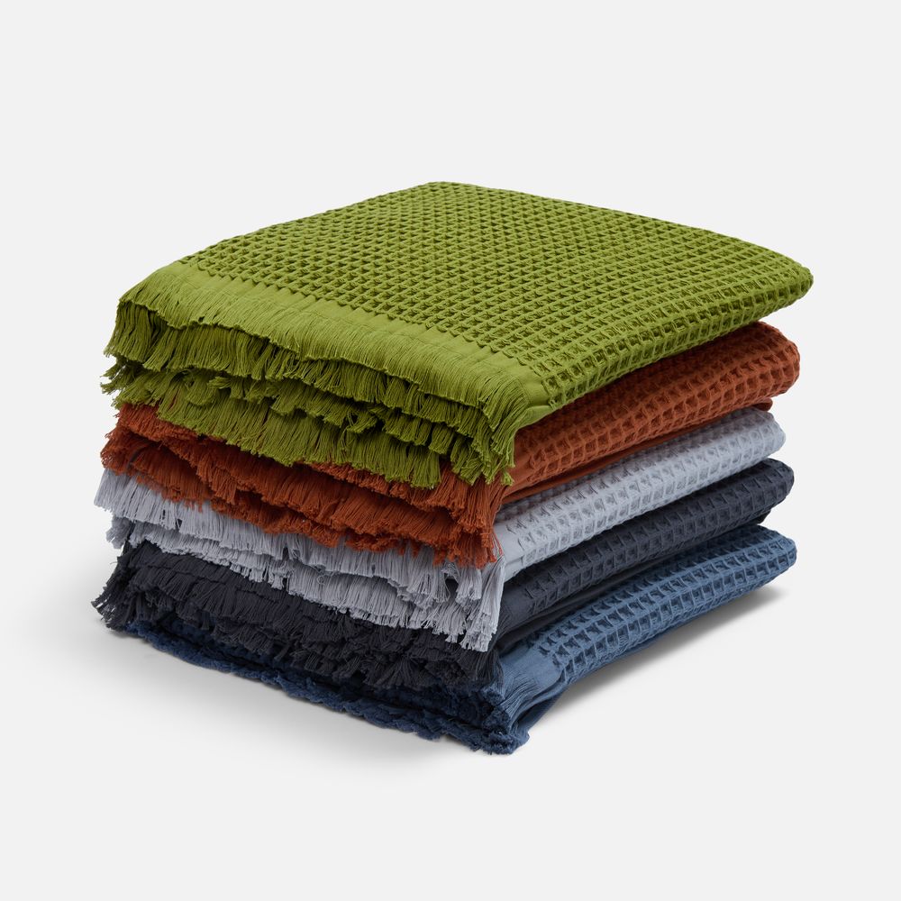 Плед вафельный Elenglect, оранжевый-2