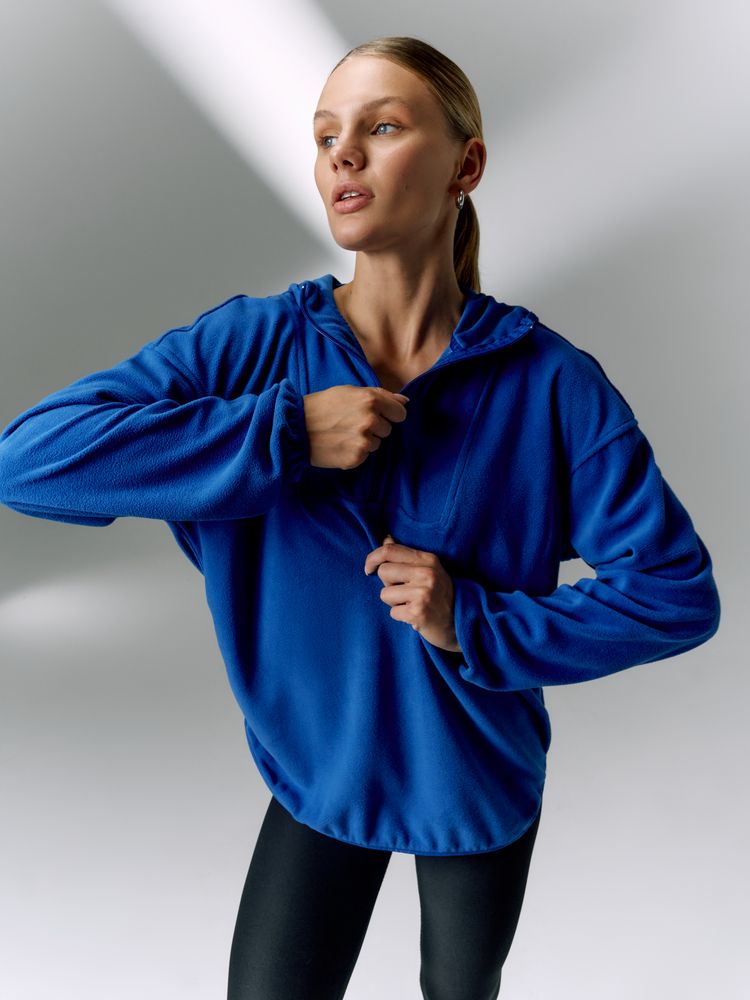 Анорак флисовый унисекс Fliska, ярко-синий-5