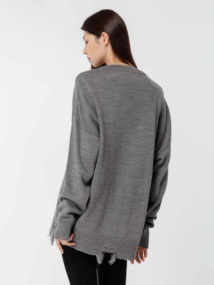 Джемпер оверсайз унисекс Grunge, серый-5