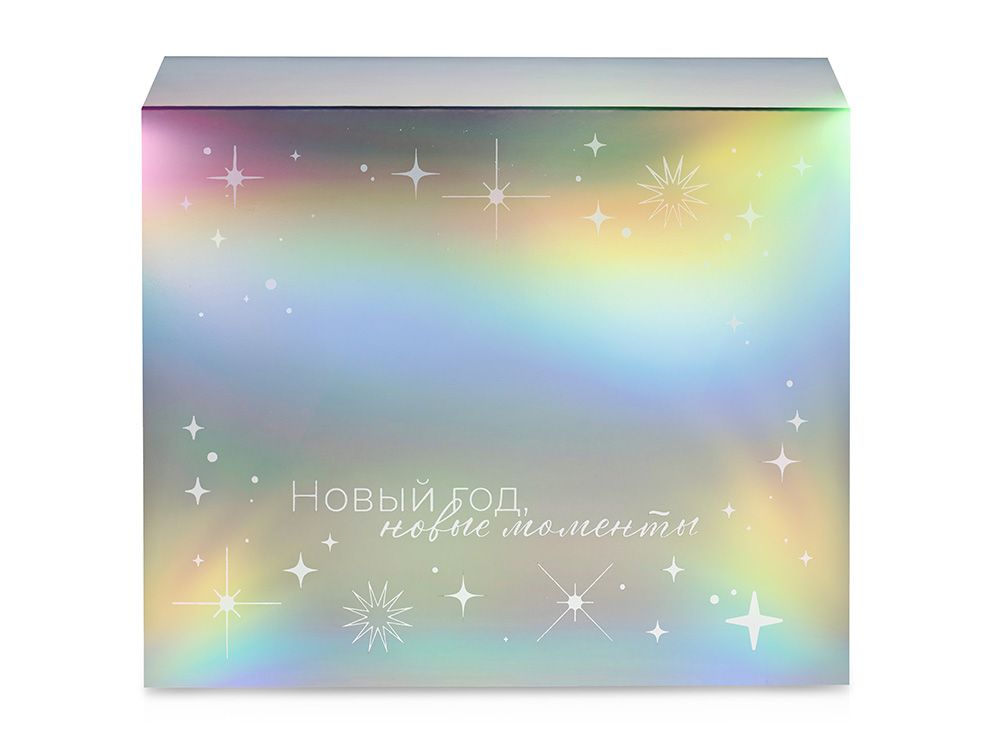 Подарочная коробка с голографическим шубером Aurora, L, вн. размер 260х260х100 мм.-6