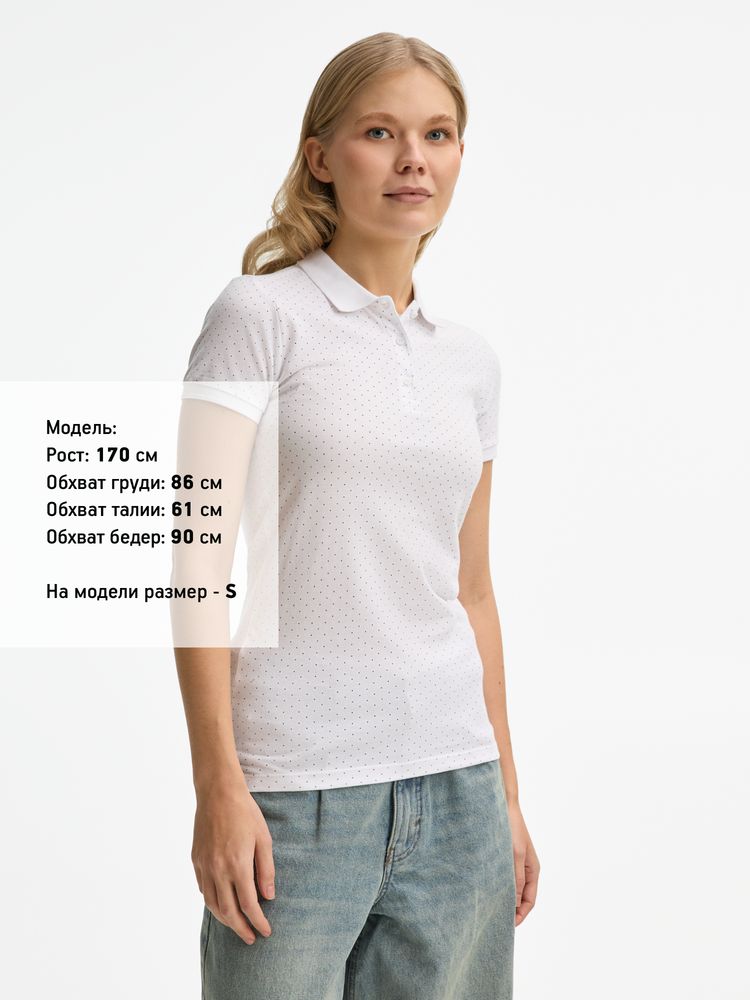 Рубашка поло женская Brandy Women, белая с темно-синим-3