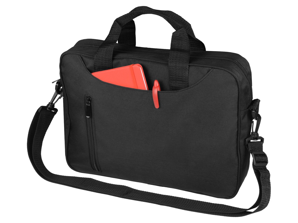 Сумка для ноутбука Wing с вертикальным наружным карманом, черный-1