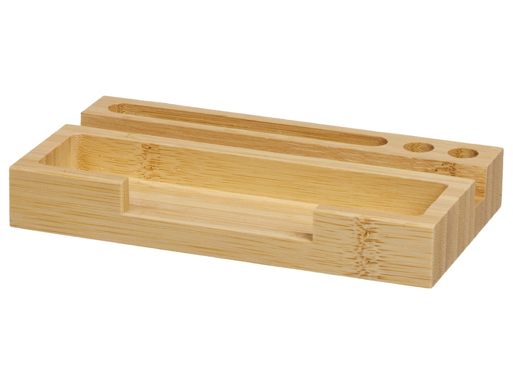 Настольный органайзер с вечным календарем и подставкой для телефона Akira, натуральный-3