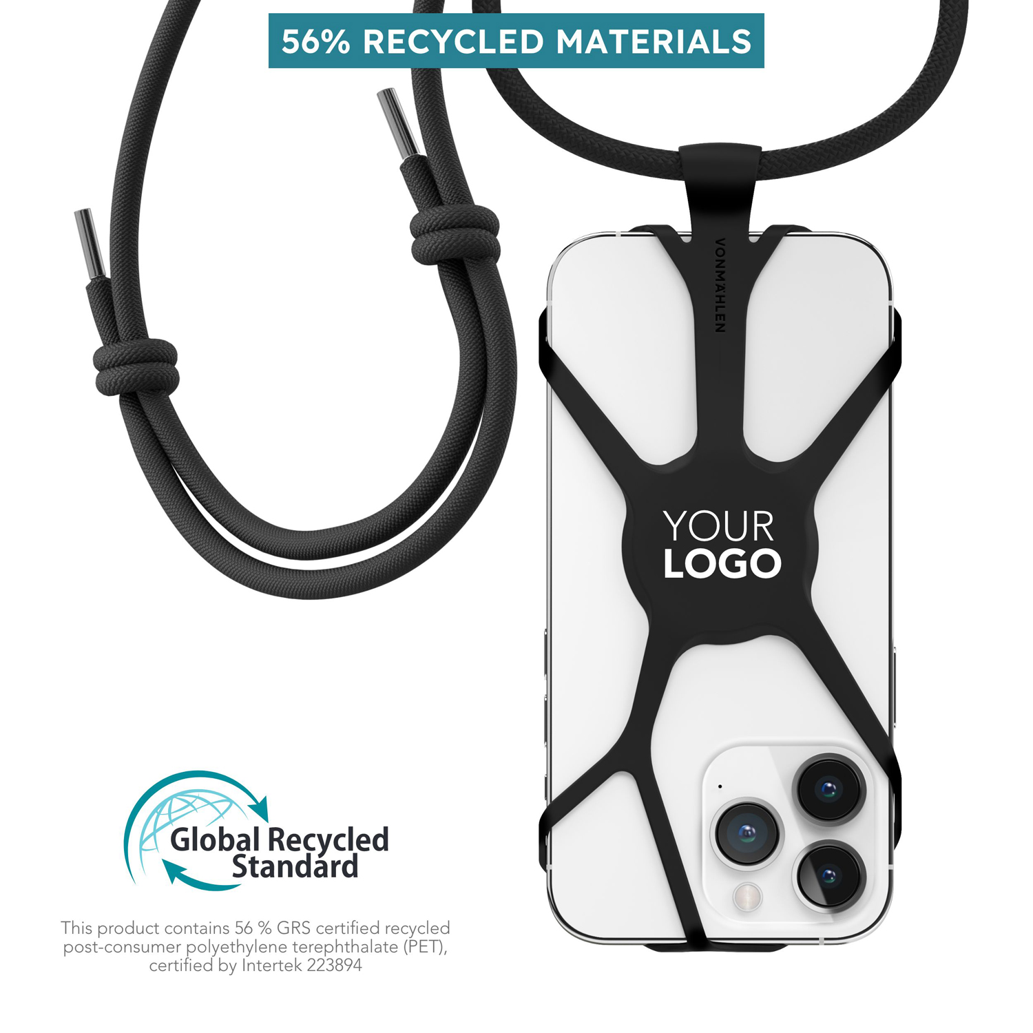 Ремешок-держатель для телефона VONMAHLEN Infinity, черный-7