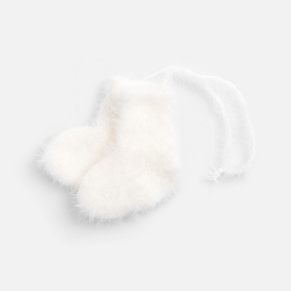 Подвеска на елку «Вьюжка», носочки, белая-0