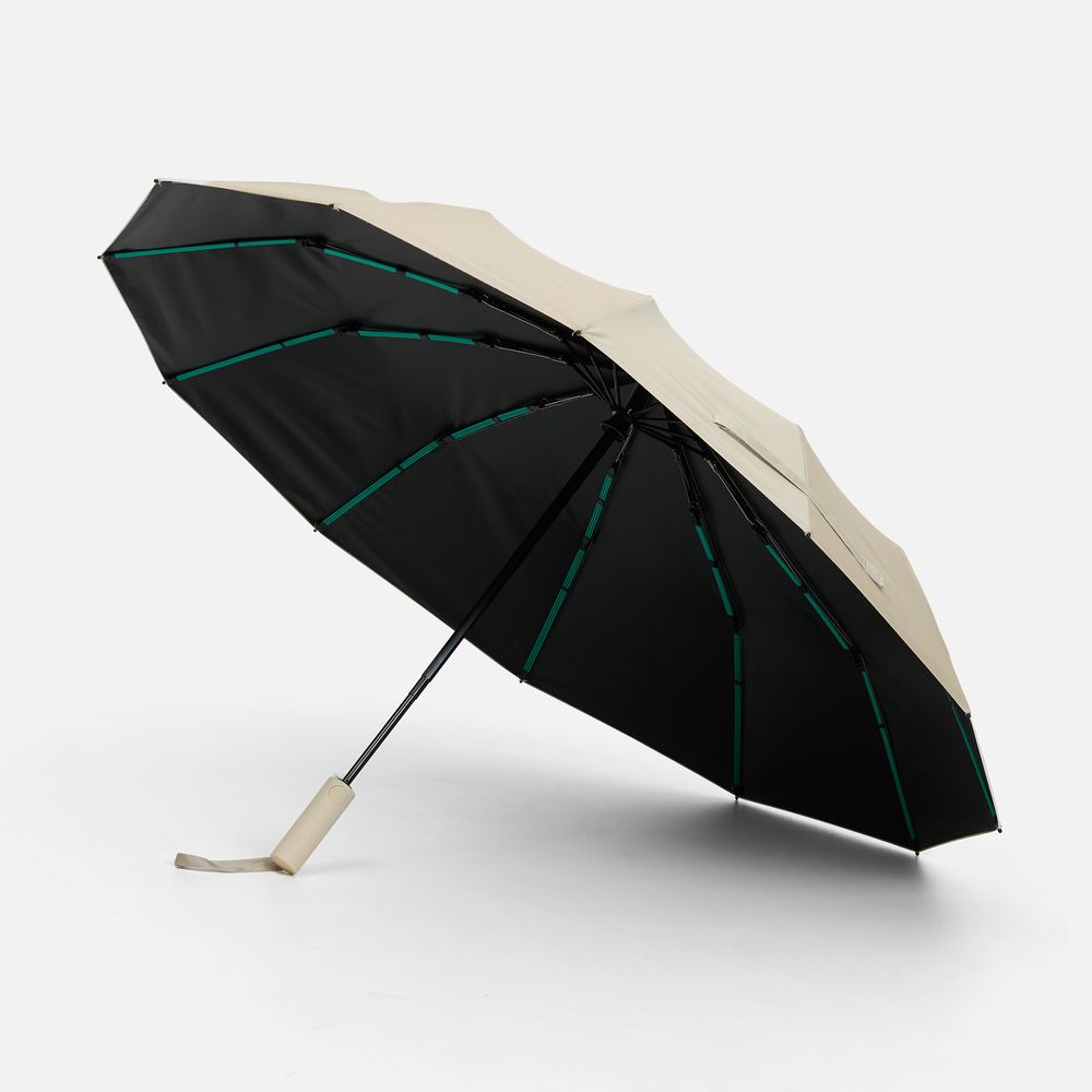 Зонт складной с УФ-защитой Ribstar, бежевый-0