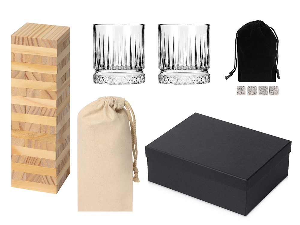 Подарочный набор с бокалами и дженгой-0