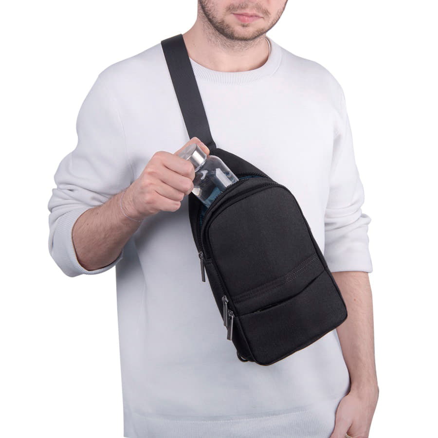 Сумка на плечо CORE, тёмно-серый, голубой-8