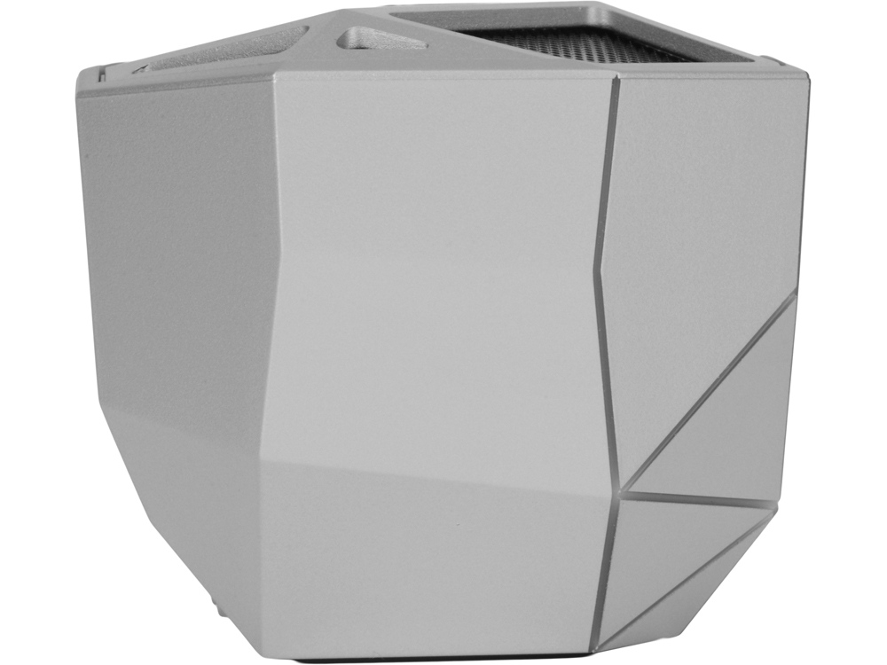 Портативная колонка Geo, серебристый + синяя подсветка-3