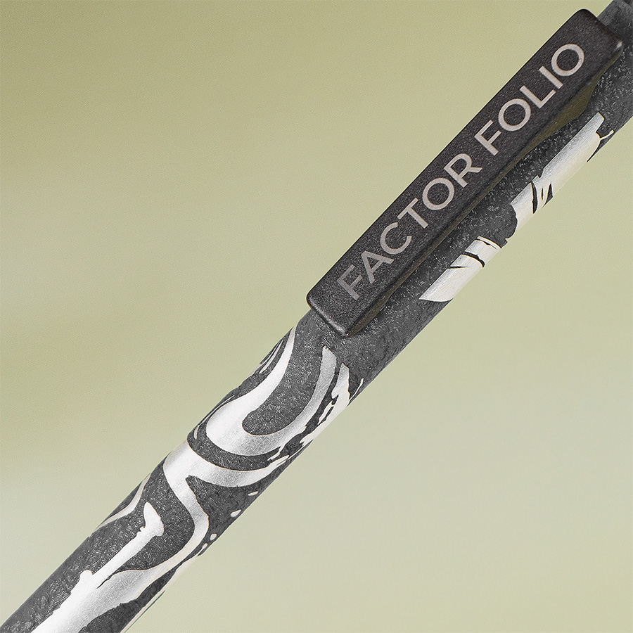 Ручка шариковая FACTOR FOLIO, серый, серебристый-1