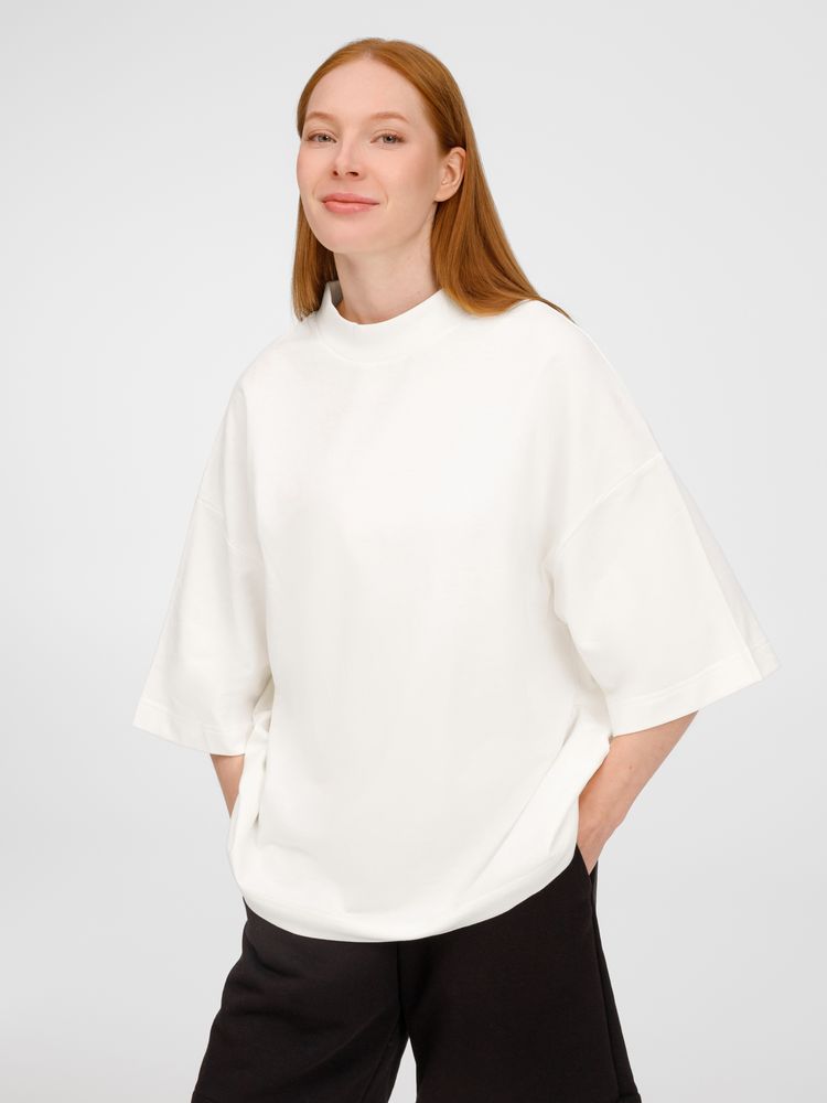 Футболка оверсайз унисекс T9, молочно-белая-3