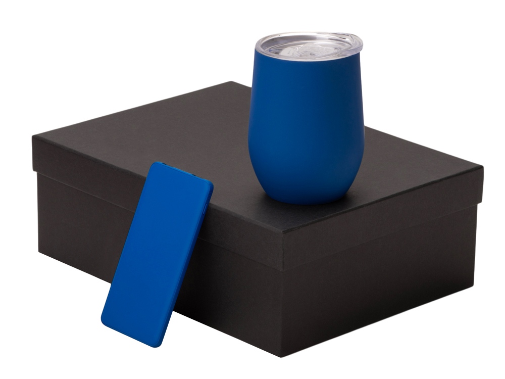 Подарочный набор с термокружкой и повербанком С1, 5000 mAh, синий-0