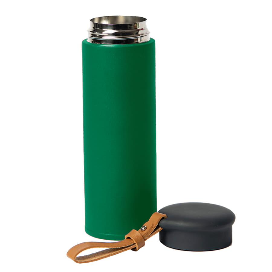 Термос вакуумный STRIPE, 450 мл, зеленый, черный-1