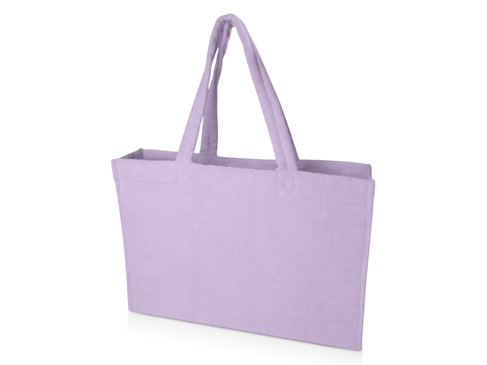 Пляжная эко-сумка Siam объемом 13 л из переработанной махровой ткани, сертифицированной GRS - Lilac-0