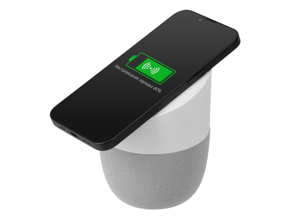 Портативная колонка с беспроводной зарядкой Shuttle, 5 Вт, белый-1