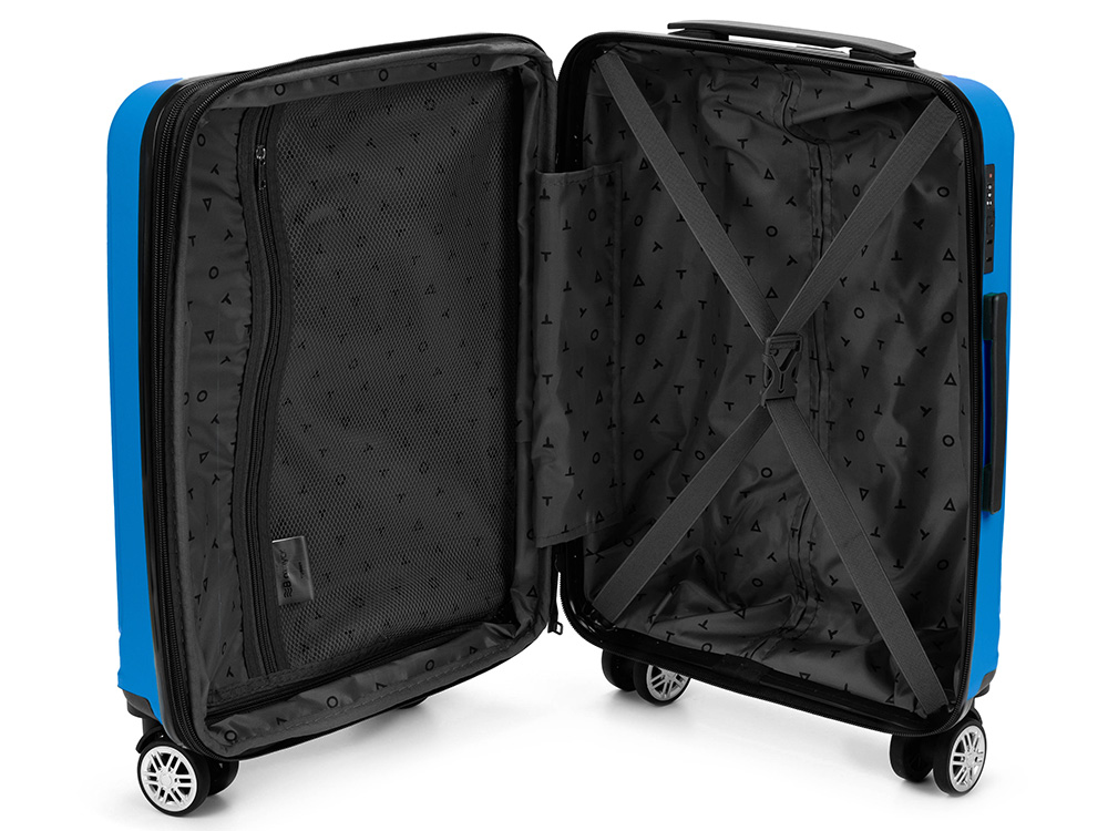 Чемодан TORBER В Отпуск, ярко-синий, полипропилен, 55 х 36 х 21,5 см, 37 л-2