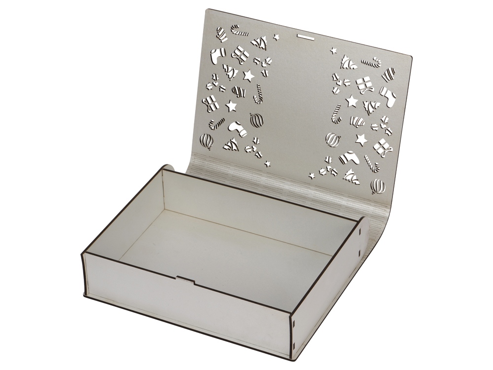 Деревянная коробка с резной крышкой Книга, L-1