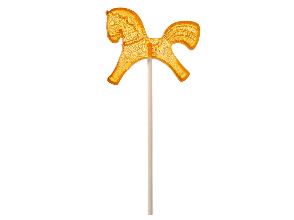 Леденец Лошадка, желтый со вкусом апельсина, 21 гр.-0