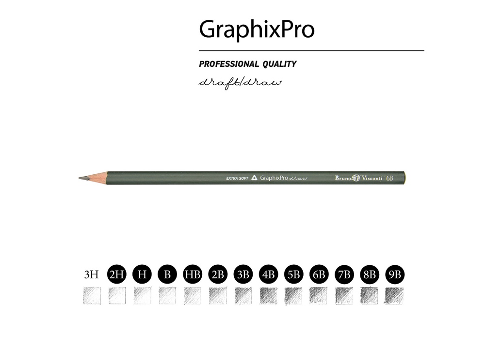 Набор чернографитовых карандашей  Sketch & Art ,12 шт. 2h-9b, металлическая коробка с ложементом-2