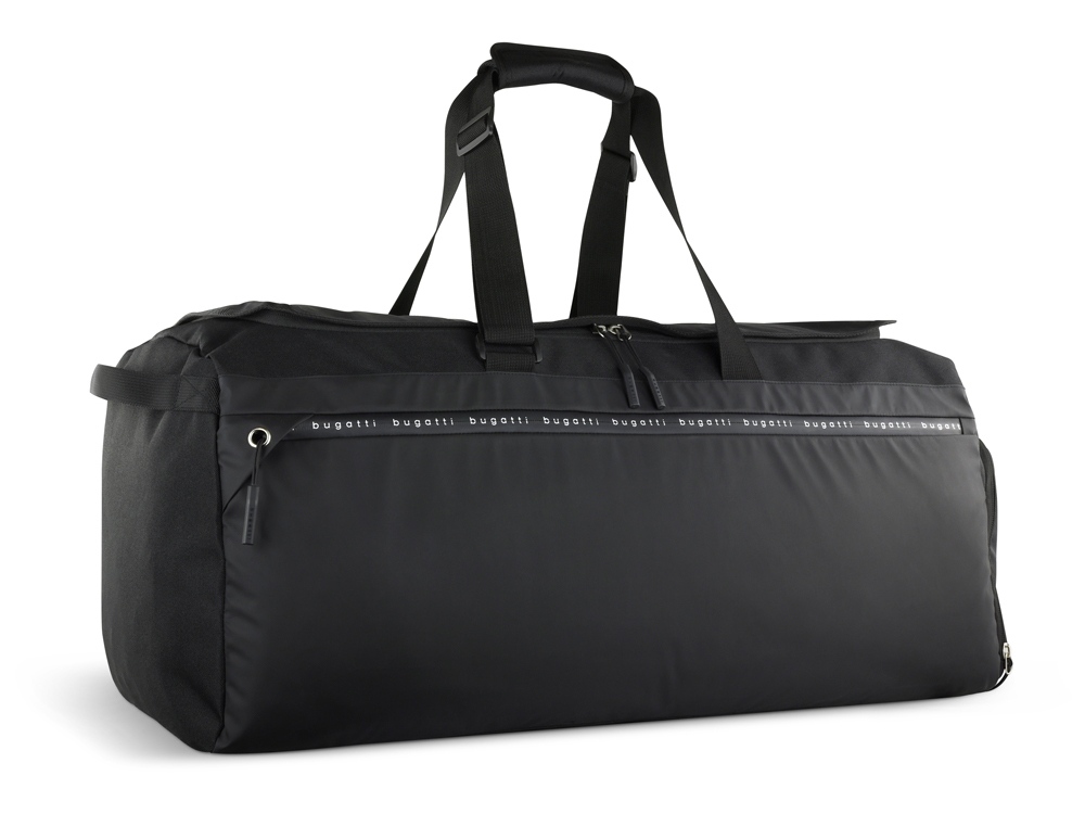Сумка дорожная BUGATTI Blanc Delight, чёрная, нейлон RPET600D/тарпаулин/полиэстер, 67х32х29 см, 55 л-0