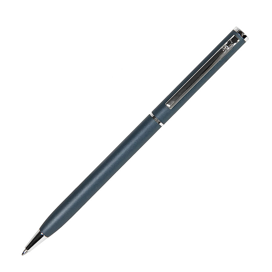 Ручка шариковая SLIM, синий, серебристый-0