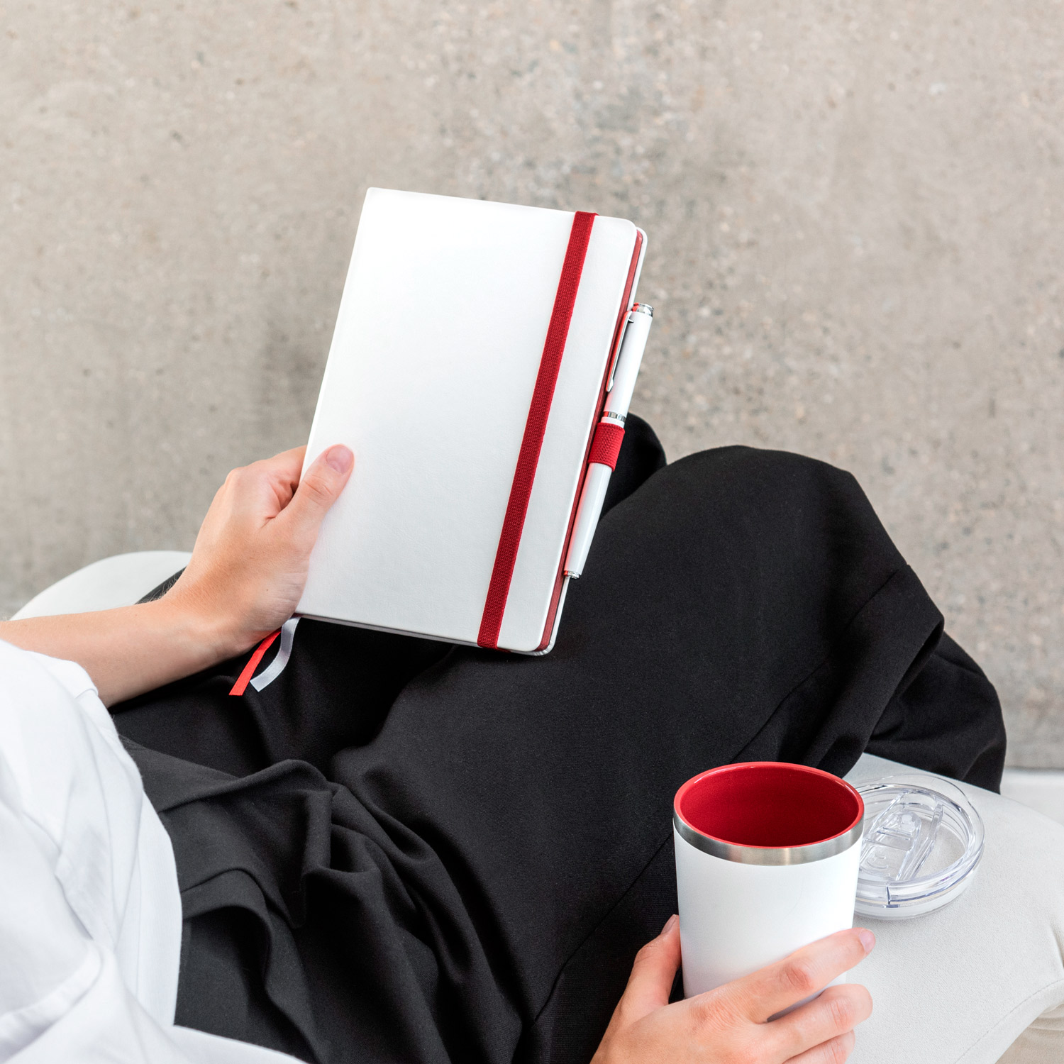 Термокружка вакуумная с керамическим покрытием Арктик (Arctic), белый/красный-5