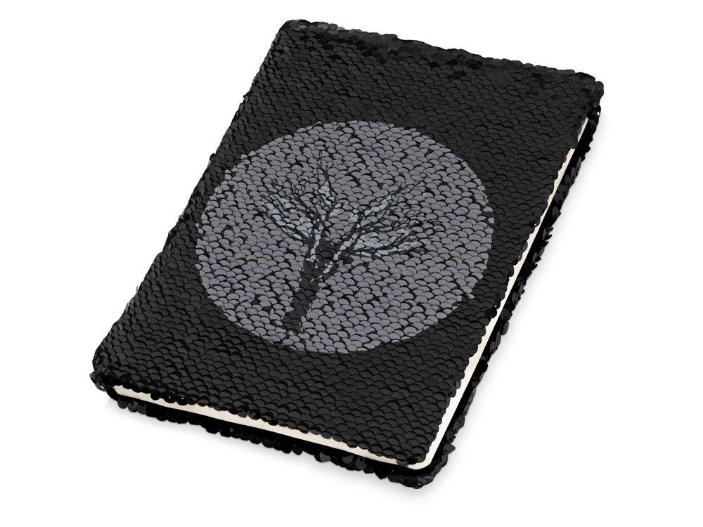 Блокнот с пайетками Fashion, черный-6