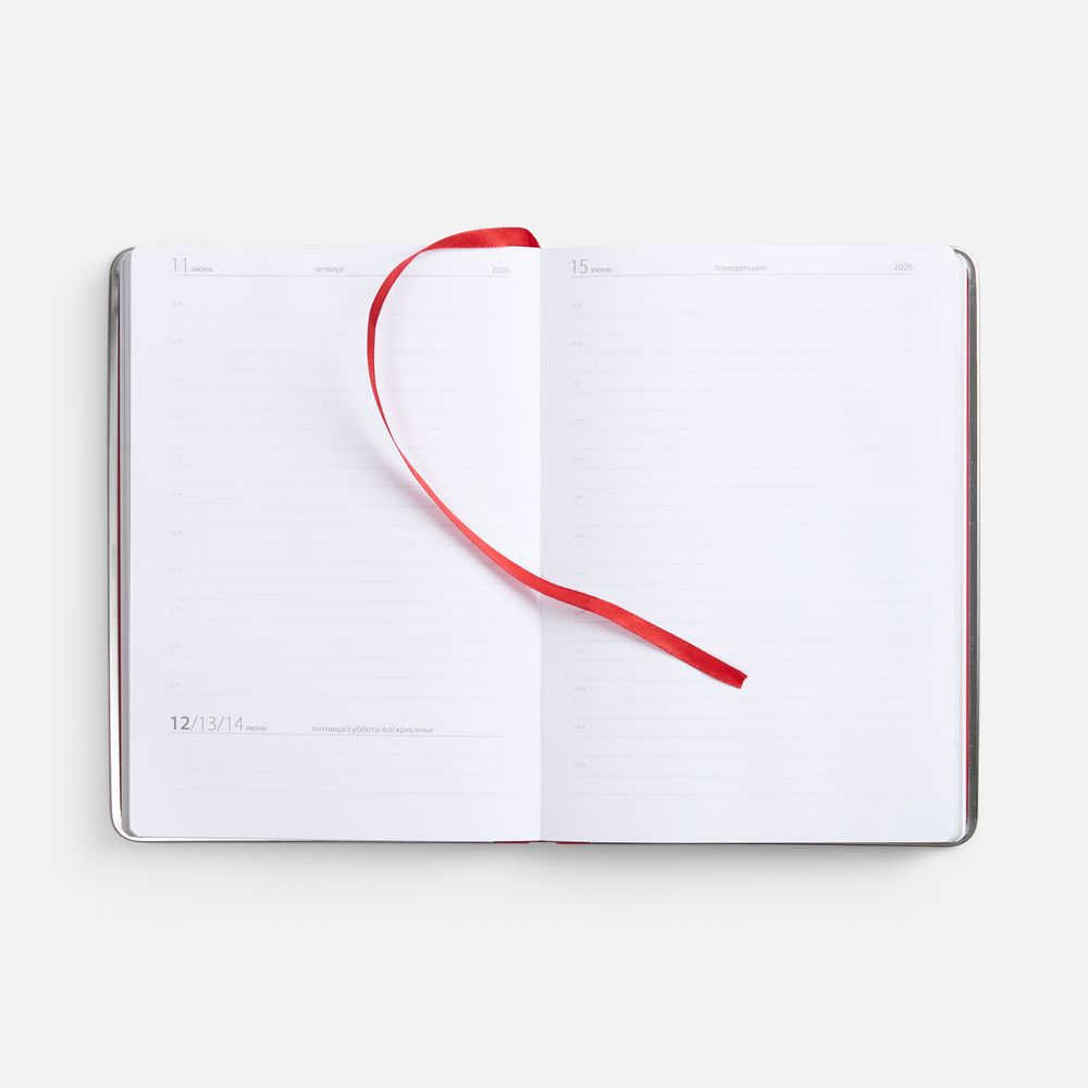 Ежедневник Metal Frame на заказ, датированный, красный-3