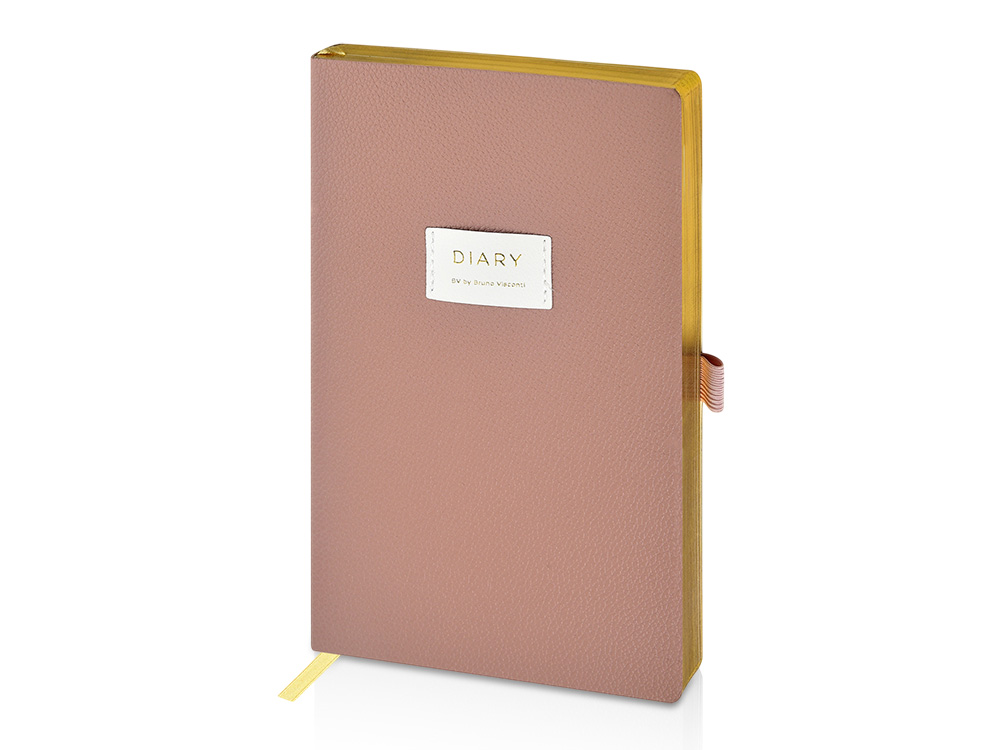 Ежедневник недатированный А5 Morandi. Пыльная роза с нашивкой, пыльно-розовый-0