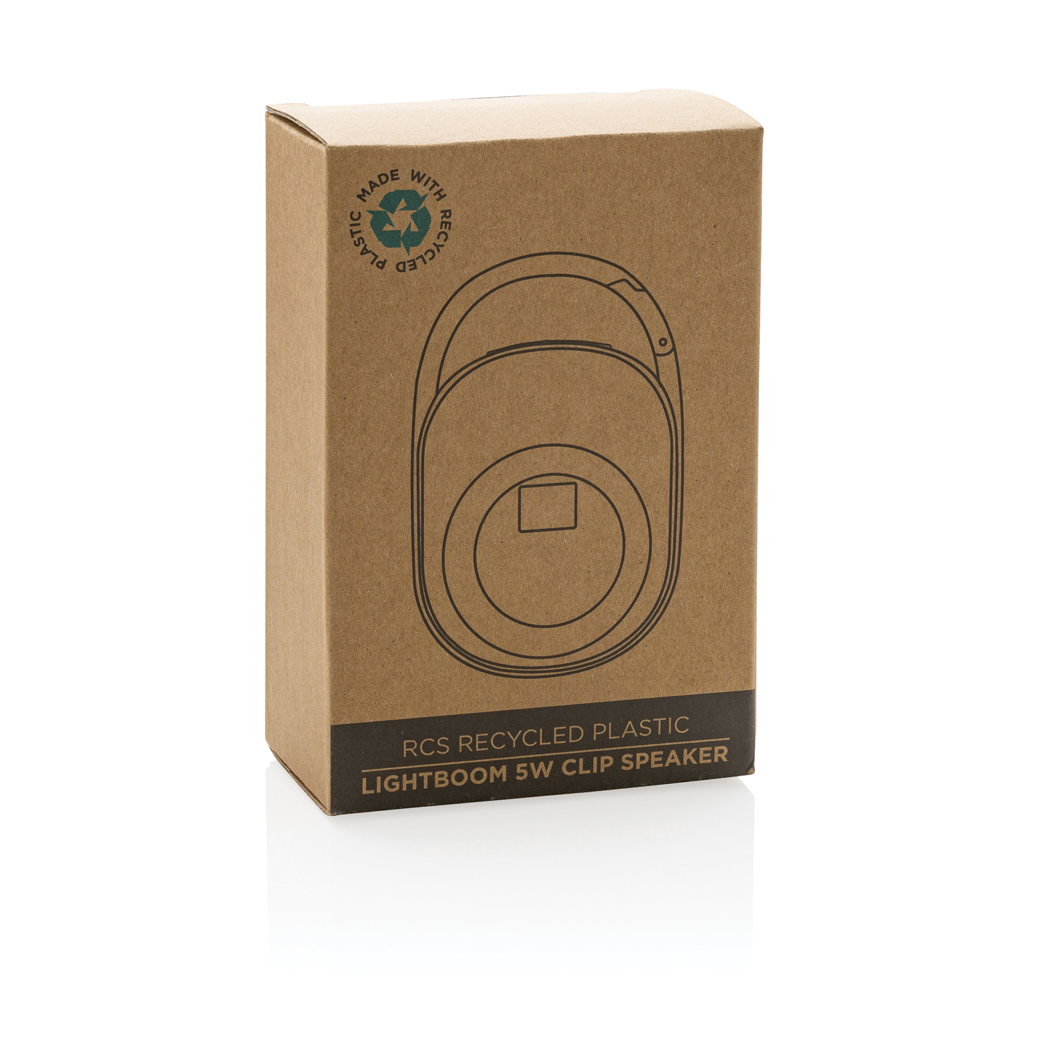 Беспроводная колонка Lightboom из переработанного пластика RCS с карабином, 5 Вт-11
