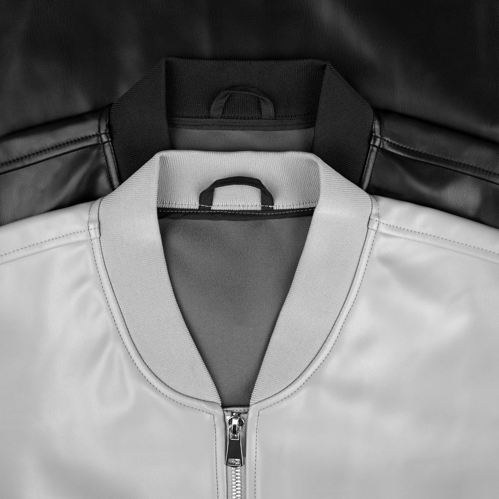 Бомбер из искусственной кожи Univer, серый-4