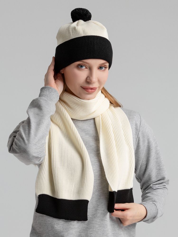 Шапка Snappy, белая с черным-3