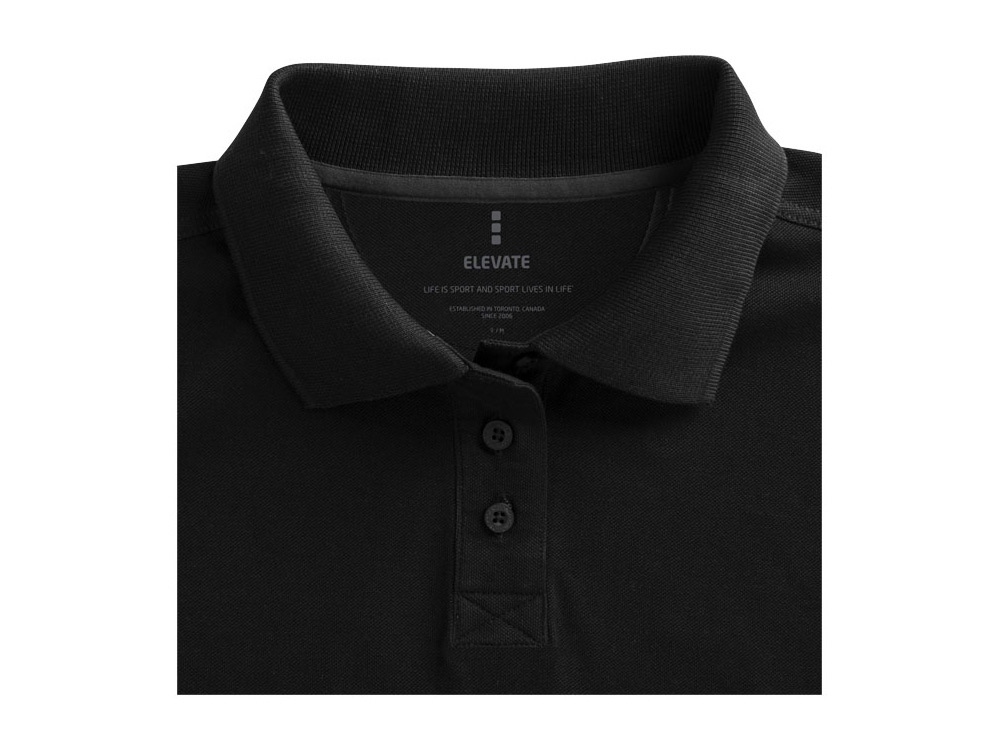 Calgary женская футболка-поло с коротким рукавом, черный-2