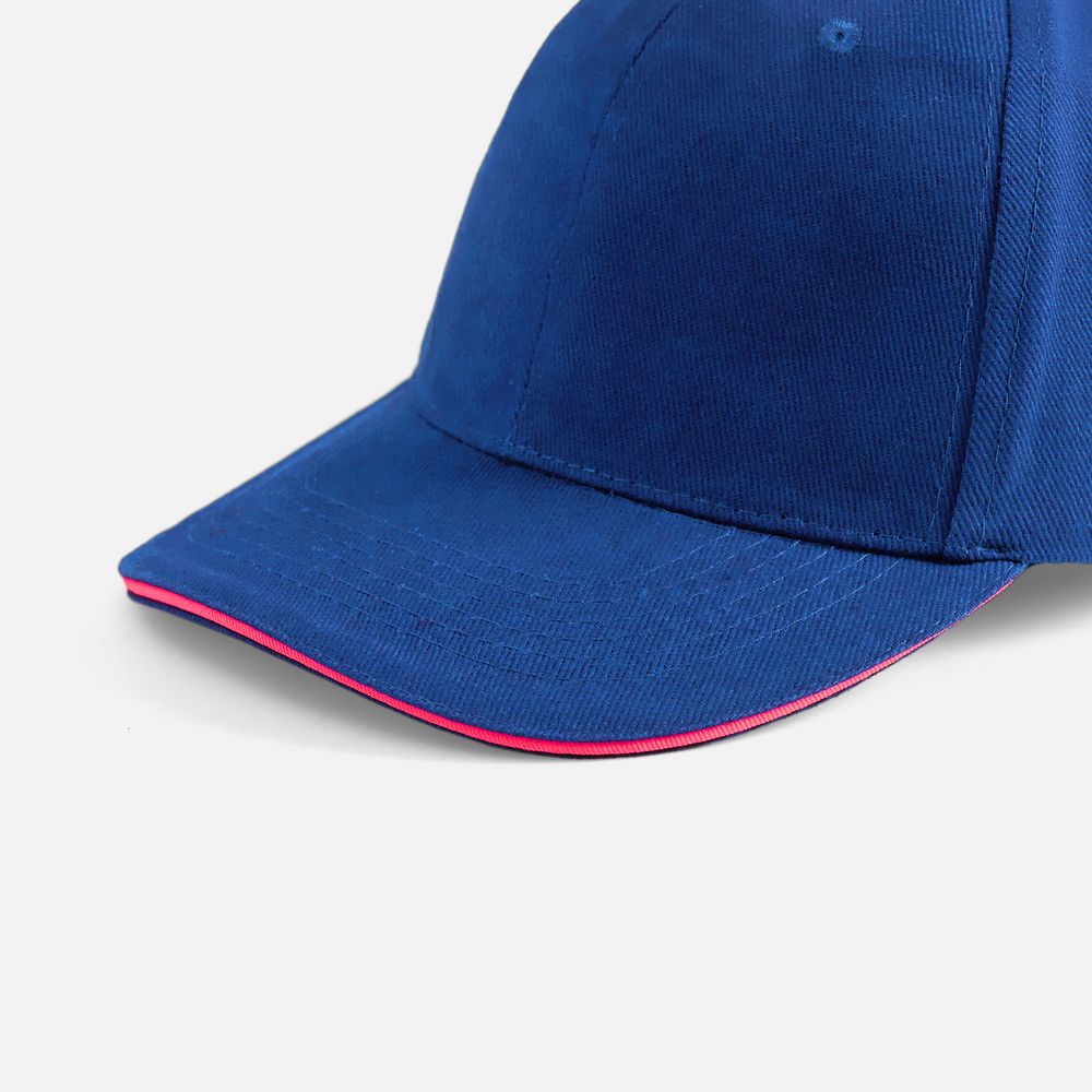 Бейсболка Buffalo, ярко-синяя (royal) с неоново-розовым-2