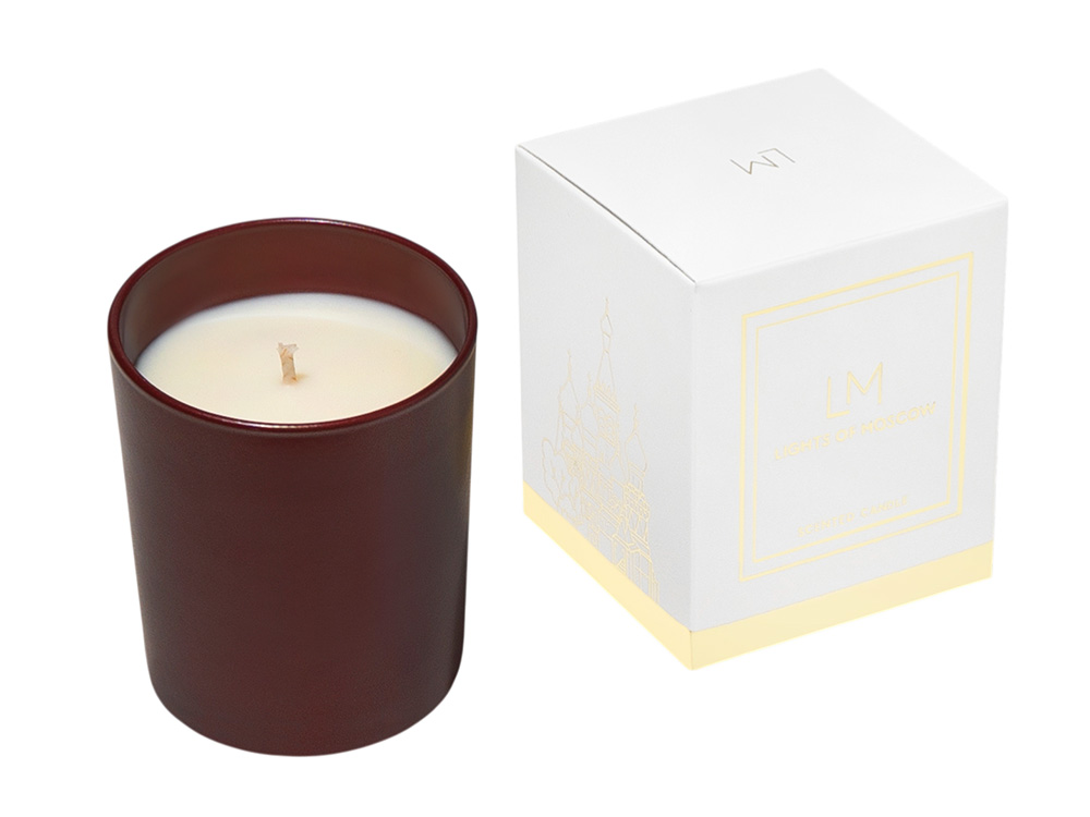 Ароматическая свеча в бордовом стакане Sunset, коллекция Exclusive, 250 мл (без лого LM)-0