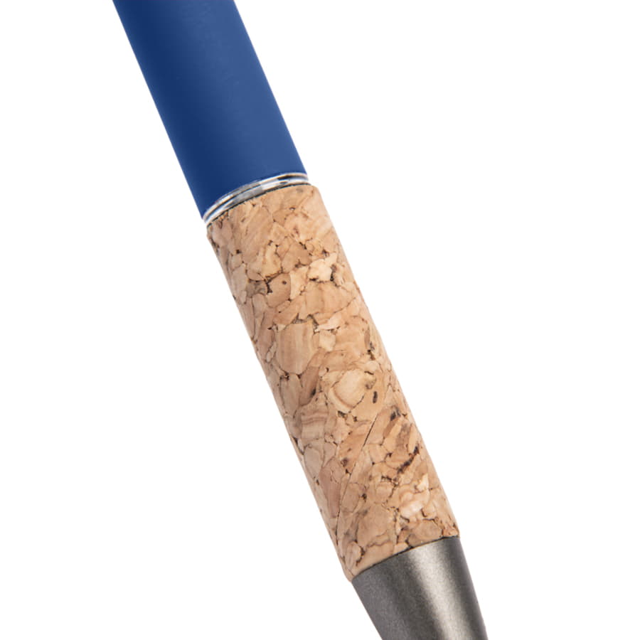 Ручка шариковая FACTOR GRIP со стилусом, синий, серый-3