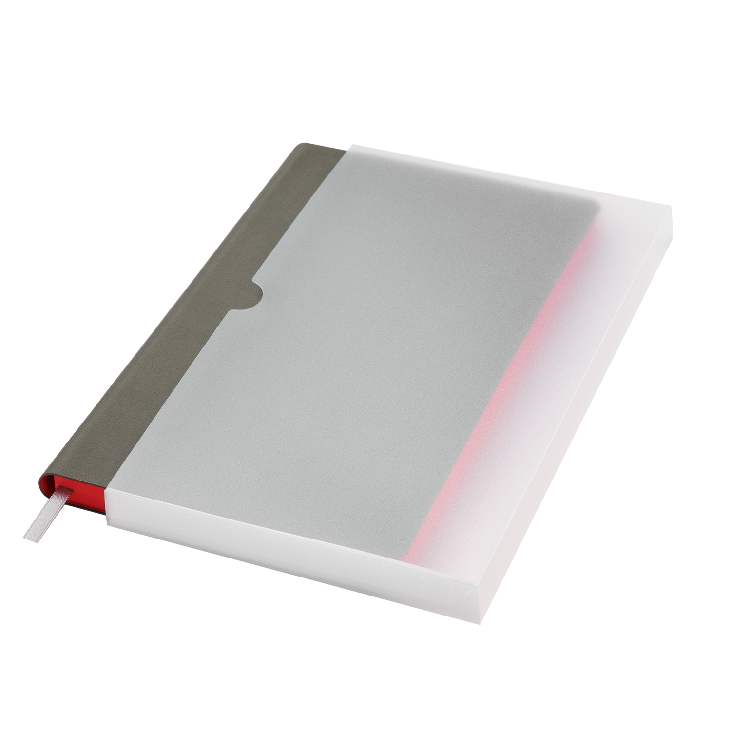 Ежедневник Latte soft touch недатированный, серый/красный-9