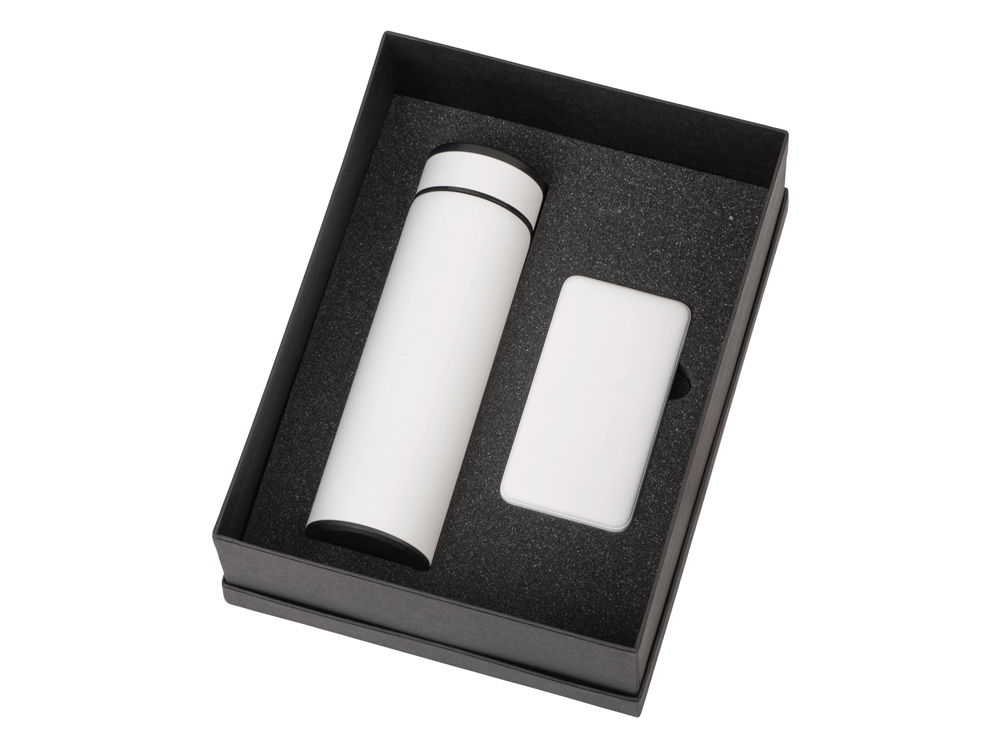 Подарочный набор с термосом и повербанком С2, белый-1