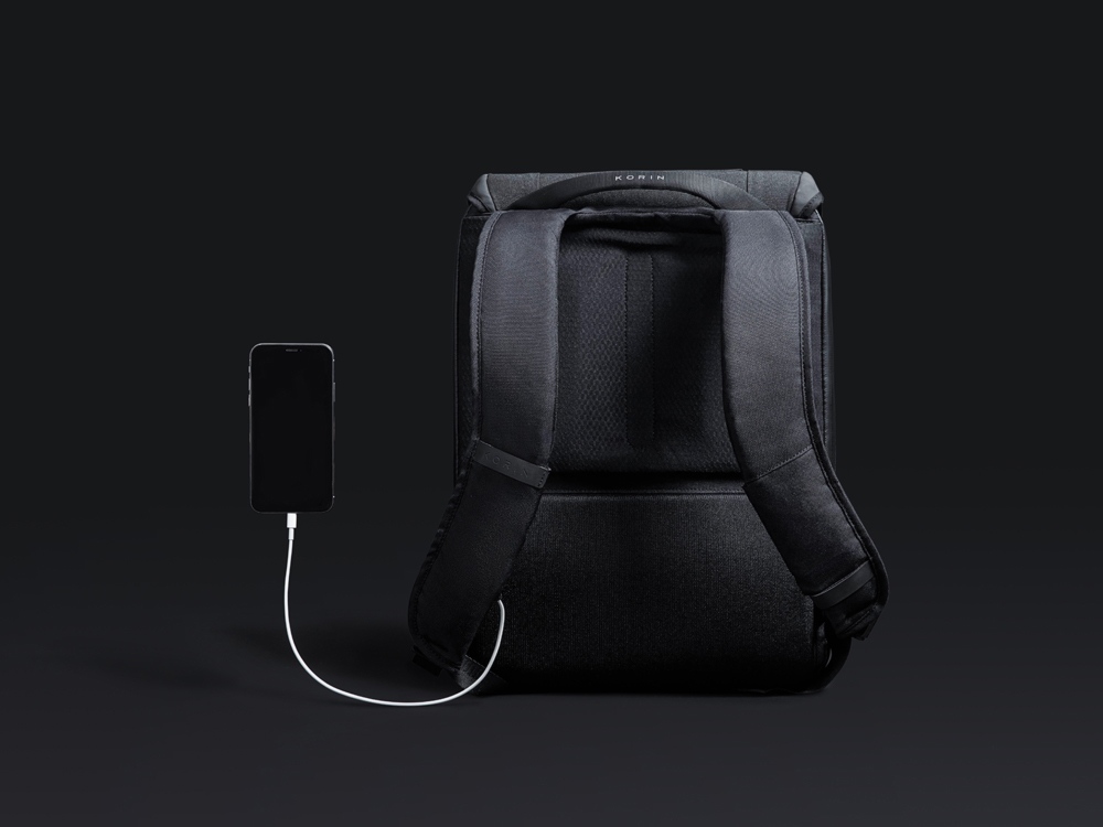 Водостойкий антикражный рюкзак Clickpack для ноутбука 15.6, черный-18