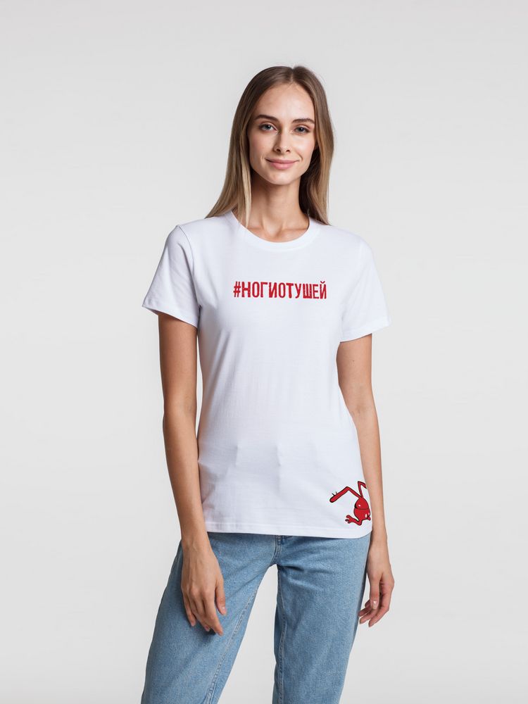 Футболка женская «Ногиотушей», белая-4