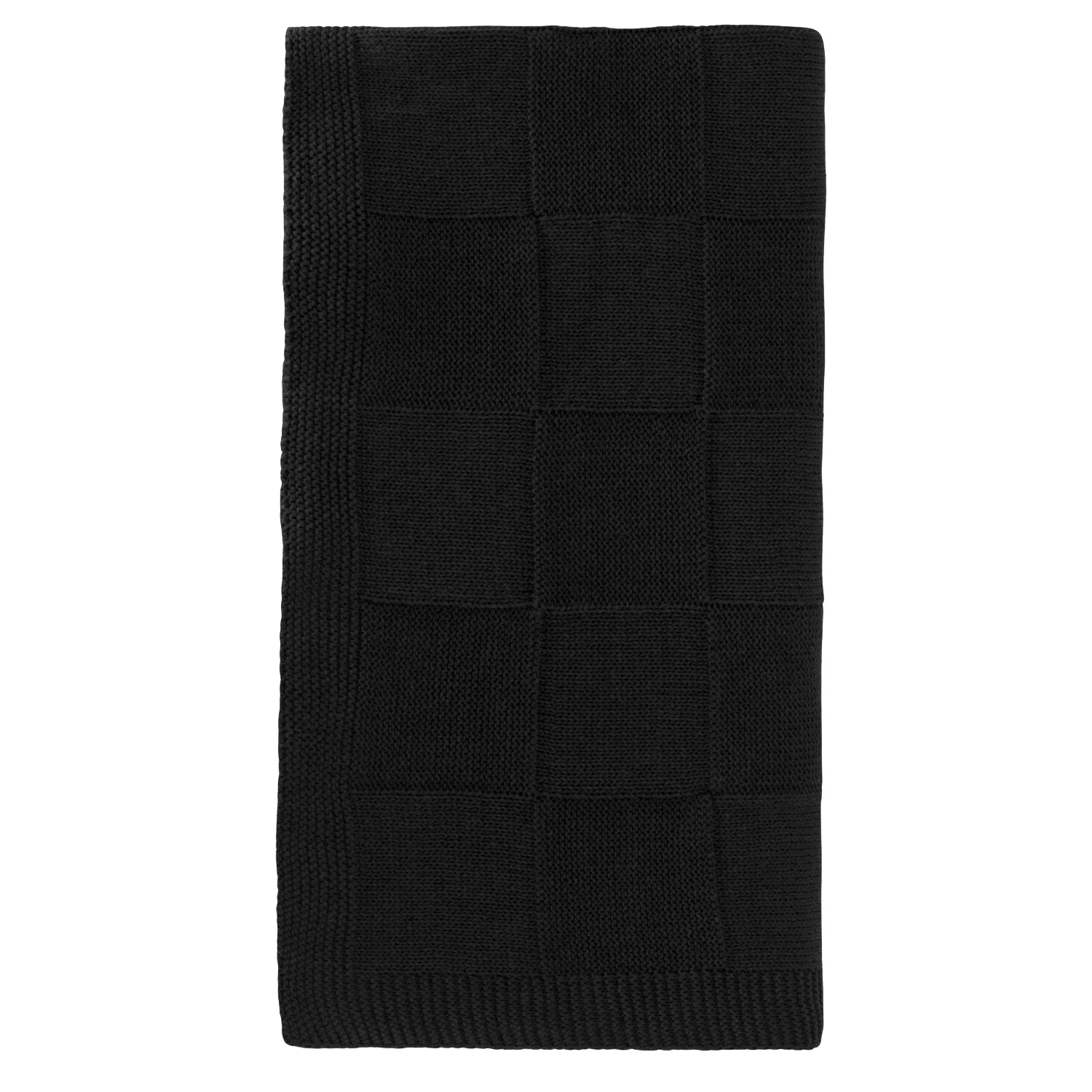 Плед Cella вязаный, черный (без подарочной коробки)-1