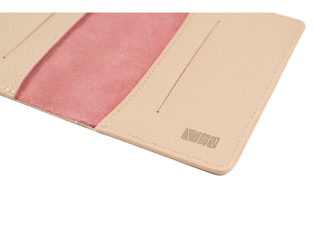 Обложка для паспорта Valerie Concept PSC6, розовый/бежевый-3