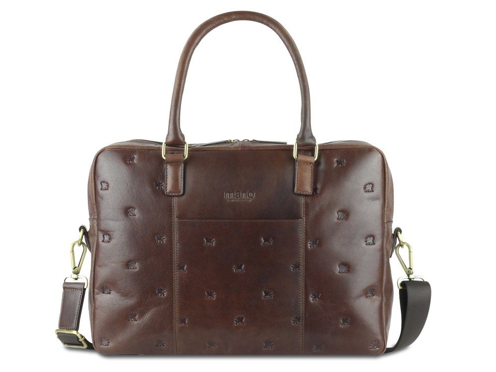 Сумка Mano Don Leon, натуральная кожа в коричневом цвете, 42 х 30 х 11,5 см-0