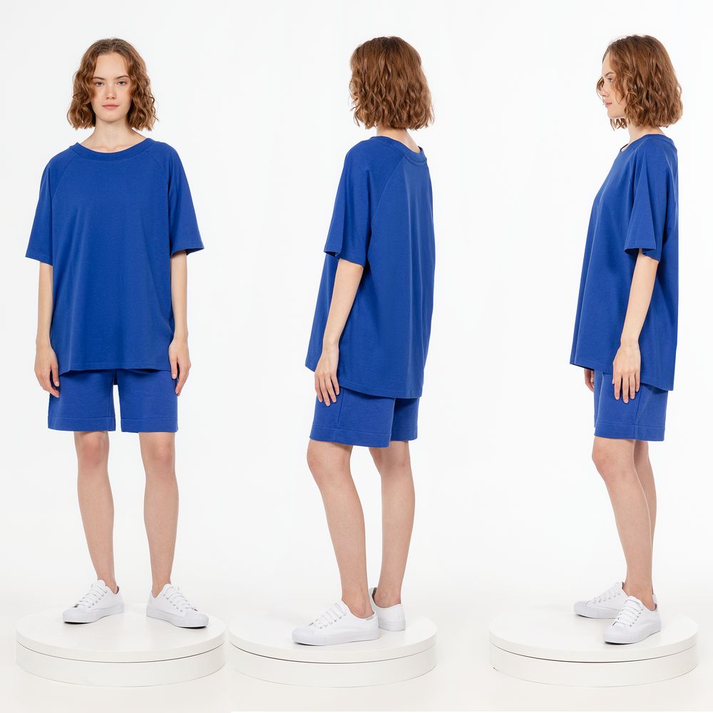 Футболка унисекс оверсайз T2, синяя-6