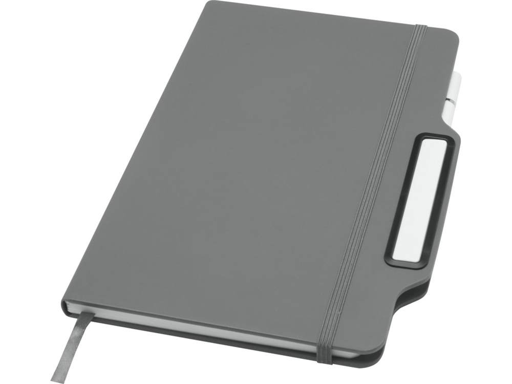 Nexus блокнот формата А5 в твердой обложке с ручкой и карандашом - Серый-0